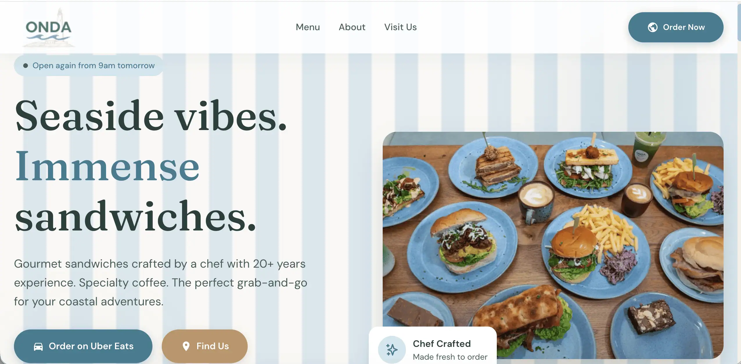 Onda Deli website built by Tyneside Marketing